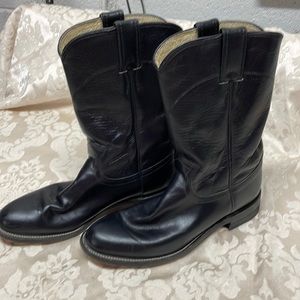 Black Justin Size 7 Cowboy Boots GUC lot B